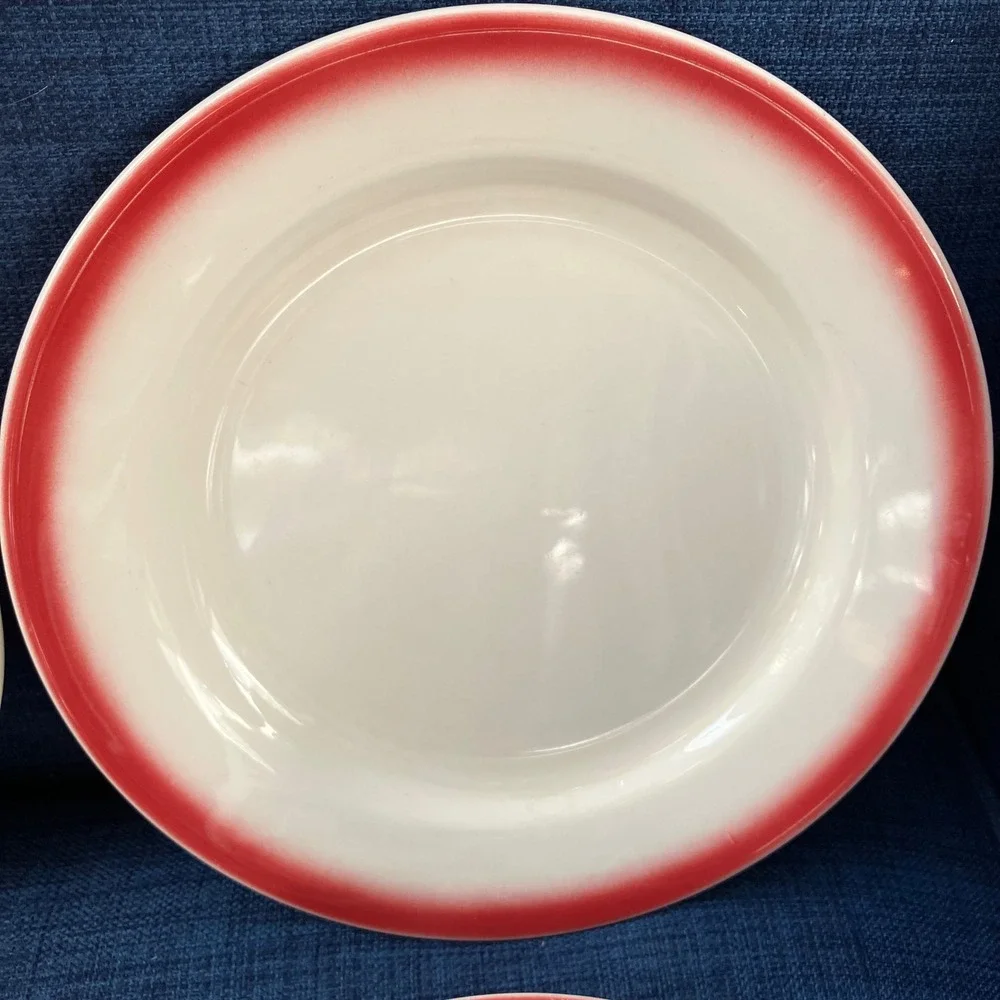 Homer Laughlin Best China Red Airbrush Rim 8.75